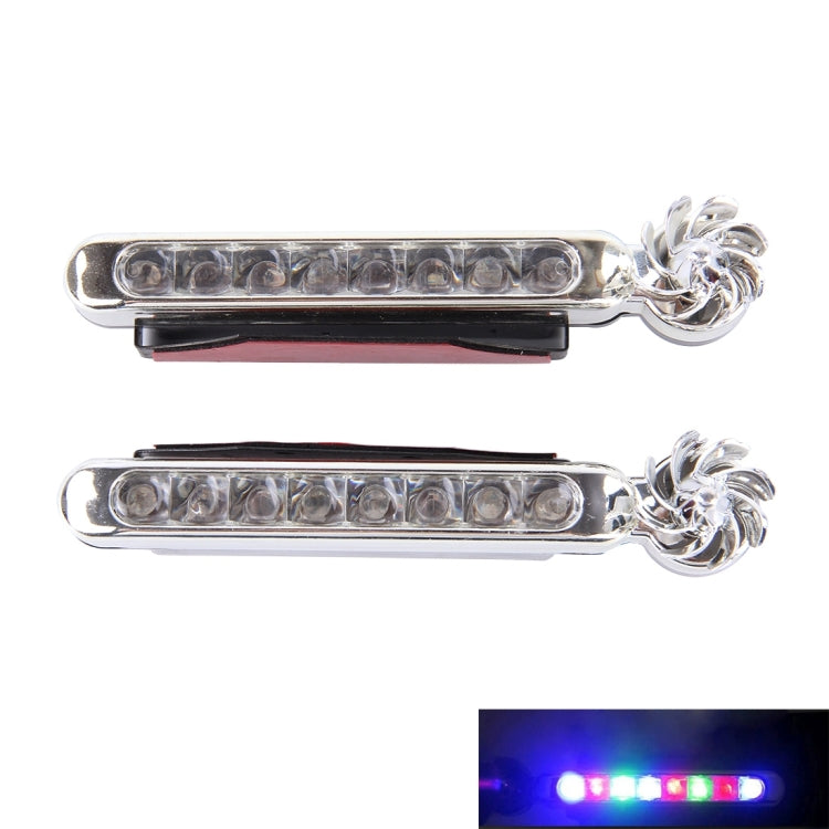 2 PCS 2W 8 Colorful LED Bulbs Wind Powered Decorative Car Lights(Colorful Light) - Running Lights by PMC Jewellery | Online Shopping South Africa | PMC Jewellery | Buy Now Pay Later Mobicred