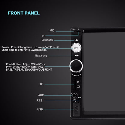 7010B HD 2 Din 7 inch Car Bluetooth Radio Receiver MP5 Player, Support FM & USB & TF Card - Car MP3 & MP4 & MP5 by PMC Jewellery | Online Shopping South Africa | PMC Jewellery | Buy Now Pay Later Mobicred