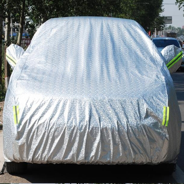 Aluminum Film PEVA Cotton Wool Anti-Dust Waterproof Sunproof Anti-frozen Anti-scratch Heat Dissipation SUV Car Cover with Warning Strips, Fits Cars up to 4.7m(183 inch) in Length - Aluminum Film PEVA by PMC Jewellery | Online Shopping South Africa | PMC Jewellery | Buy Now Pay Later Mobicred