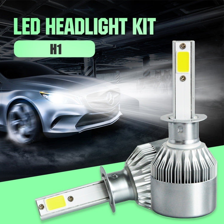 2pcs H1 18W 1800LM 6000K Waterproof IP68 Car Auto LED Headlight with 2 COB LED Lamps, DC 9-36V(White Light) - LED Headlamps by PMC Jewellery | Online Shopping South Africa | PMC Jewellery | Buy Now Pay Later Mobicred