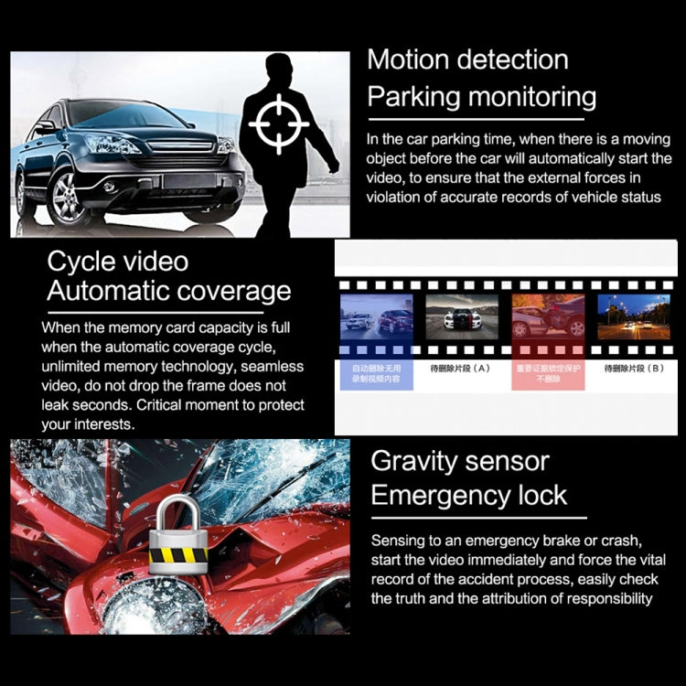 G705 5 inch LCD Touch Screen Rear View Mirror Car Recorder with Separate Camera, 170 Degree Wide Angle Viewing, Support Loop Video / Motion Detection / G-Sensor / TF Card - Car DVRs by PMC TechLife | Online Shopping South Africa | PMC TechLife | Buy Now Pay Later Mobicred