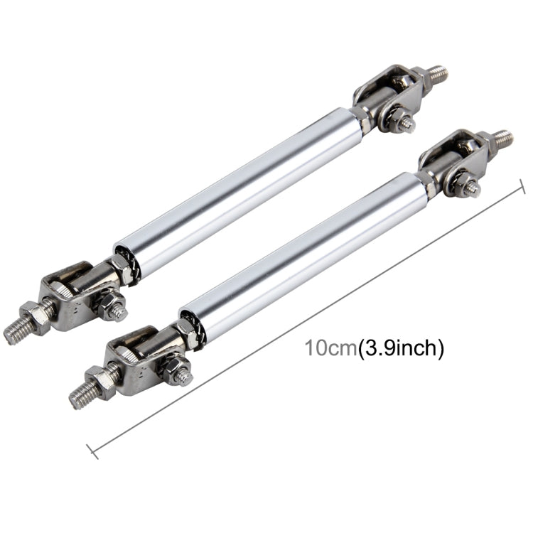 2 PCS Car Modification Large Surrounded By The Rod Telescopic Lever Front and Rear Bars Fixed Front Lip Back Shovel Adjustable Small Rod, Length: 10cm(Silver) - Trunk & Bumper Accessories by PMC TechLife | Online Shopping South Africa | PMC TechLife | Buy Now Pay Later Mobicred