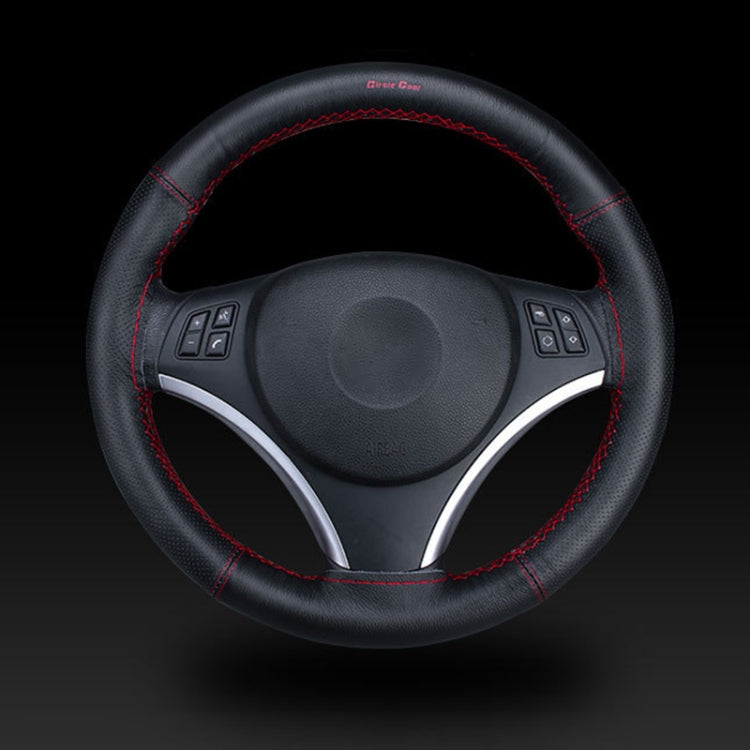 Car Universal Genuine Leather Hand-stitched Steering Wheel Cover(Beige) - Steering Wheel Accessories by PMC TechLife | Online Shopping South Africa | PMC TechLife | Buy Now Pay Later Mobicred