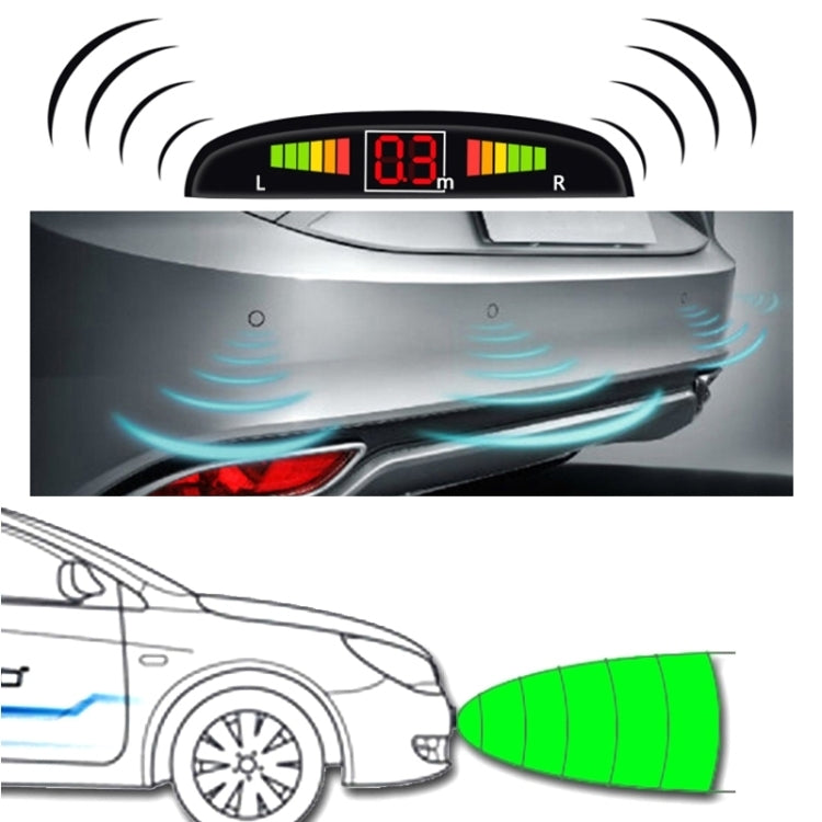 Car Buzzer Reverse Backup Radar System - Premium Quality 4 Parking Sensors Car Reverse Backup Radar System with LCD Display(Carbon Gray) - Radar Detectors by PMC Jewellery | Online Shopping South Africa | PMC Jewellery | Buy Now Pay Later Mobicred