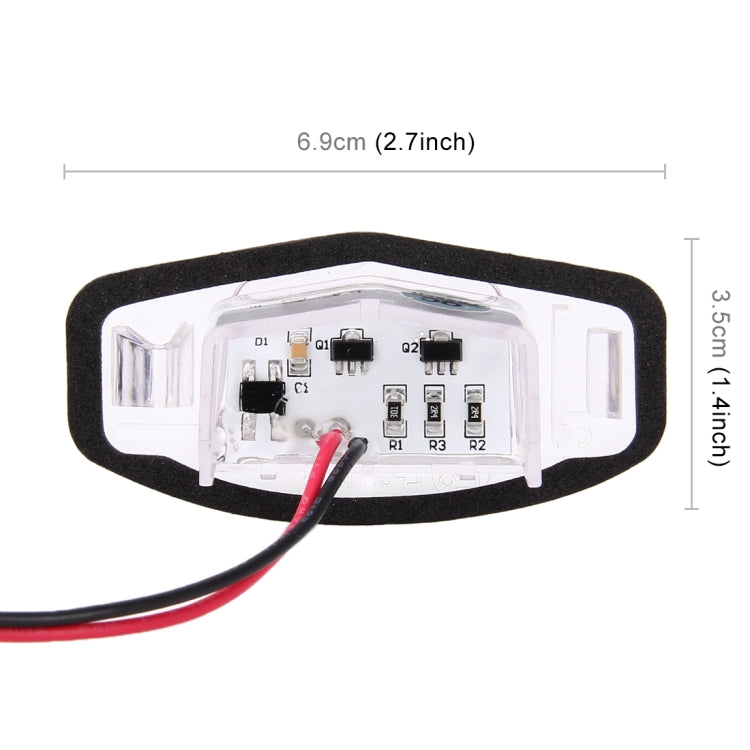 2 PCS DC 12V 2W 120LM 6000K LED License Plate Light 18-SMD Bulbs Lamps for Honda Civic VII4/5D 01-05, VIII 06-17, City 4D 03-09, Lengend 99-04 - License Plate Lights by PMC Jewellery | Online Shopping South Africa | PMC Jewellery