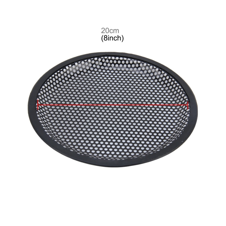 8 inch Car Auto Metal Mesh Black Round Hole Subwoofer Loudspeaker Protective Cover Mask Kit with Fixed Holder - Car Amplifiers by PMC Jewellery | Online Shopping South Africa | PMC Jewellery