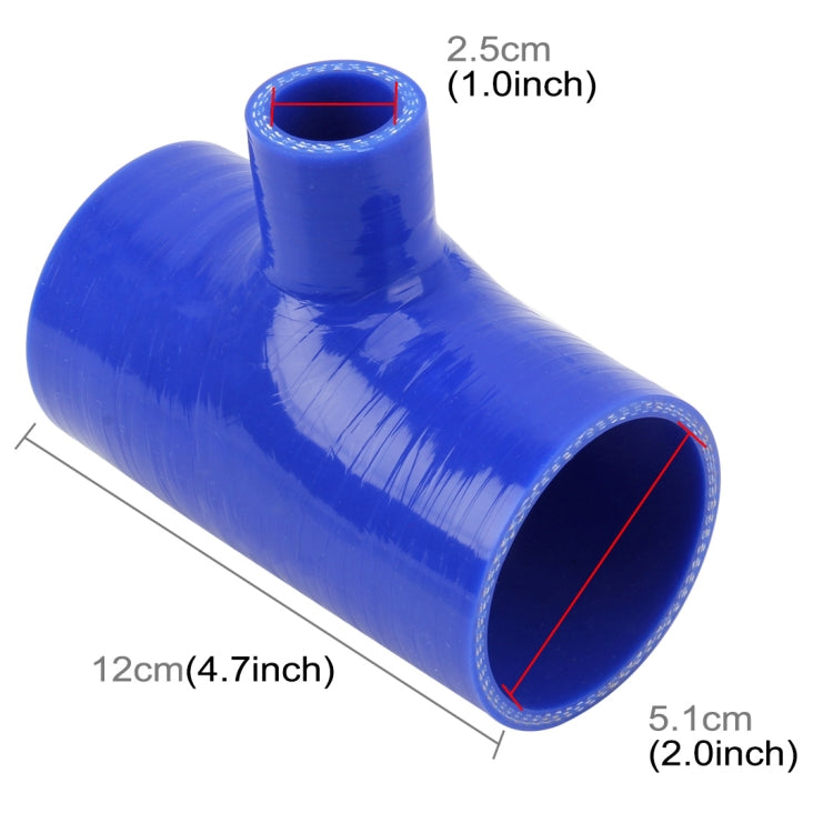 Universal Car Steam Tube Silicone Pipe Elbow T Type Reducer Hose Silicone Intake Connection Tube Special Turbocharger Silicone Tube, Inner Diameter: 51x25mm - Air Intake System by PMC Jewellery | Online Shopping South Africa | PMC Jewellery | Buy Now Pay Later Mobicred