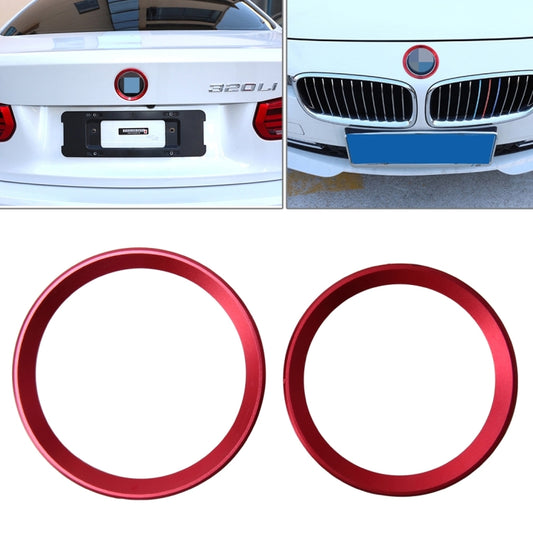 2 PCS/Set Zinc Alloy Steering Wheel Decoration Ring Sticker Logo Car Styling Modification Car Front Logo Ring Decoration Rear Cover Trim Hood Emblem Rings for BMW 3 Series(Red) - Decoration Rings by PMC Jewellery | Online Shopping South Africa | PMC Jewellery | Buy Now Pay Later Mobicred