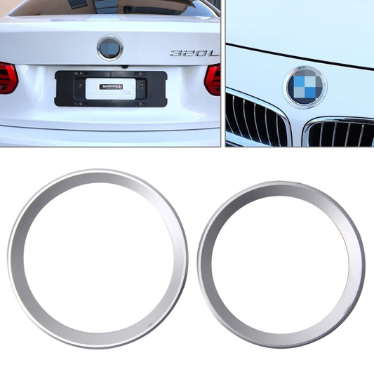 2 PCS/Set Zinc Alloy Steering Wheel Decoration Ring Sticker Logo Car Styling Modification Car Front Logo Ring Decoration Rear Cover Trim Hood Emblem Rings for BMW 3 Series(Silver) - Decoration Rings by PMC Jewellery | Online Shopping South Africa | PMC Jewellery | Buy Now Pay Later Mobicred