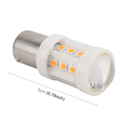 2 PCS 1156 / BA15S 4.5W DC 12V Car Auto Ceramics Turn Lights 18LEDs SMD-3030 Lamps, with Projector Lens (Orange Light) - Brake Lights by PMC Jewellery | Online Shopping South Africa | PMC Jewellery | Buy Now Pay Later Mobicred