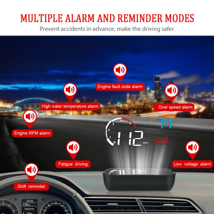 M10 3.5 inch Universal Car OBD2 HUD Vehicle-mounted Head Up Display (Blue) - Head Up Display System by PMC TechLife | Online Shopping South Africa | PMC TechLife | Buy Now Pay Later Mobicred