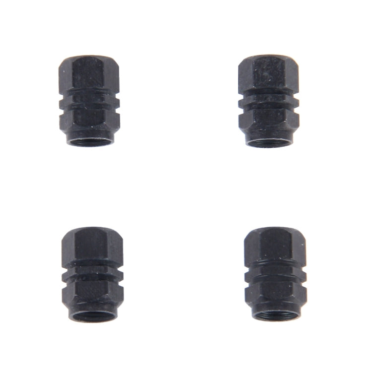 4PCS SA Metal Plated Hexagon Shape Universal Tire Valve Stem Cap(Black) - Tire Valve Caps by PMC TechLife | Online Shopping South Africa | PMC TechLife | Buy Now Pay Later Mobicred