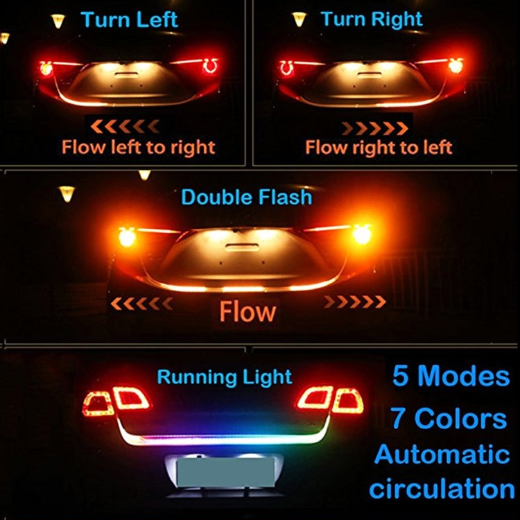 1.2m Car Auto Waterproof Universal Rear Colorful Flowing Light Tail Box Lights Red Light Brake Light Yellow Light Turn Signal Light LED Lamp Strip Tail Decoration, DC 9-30V - Brake Lights by PMC Jewellery | Online Shopping South Africa | PMC Jewellery | Buy Now Pay Later Mobicred