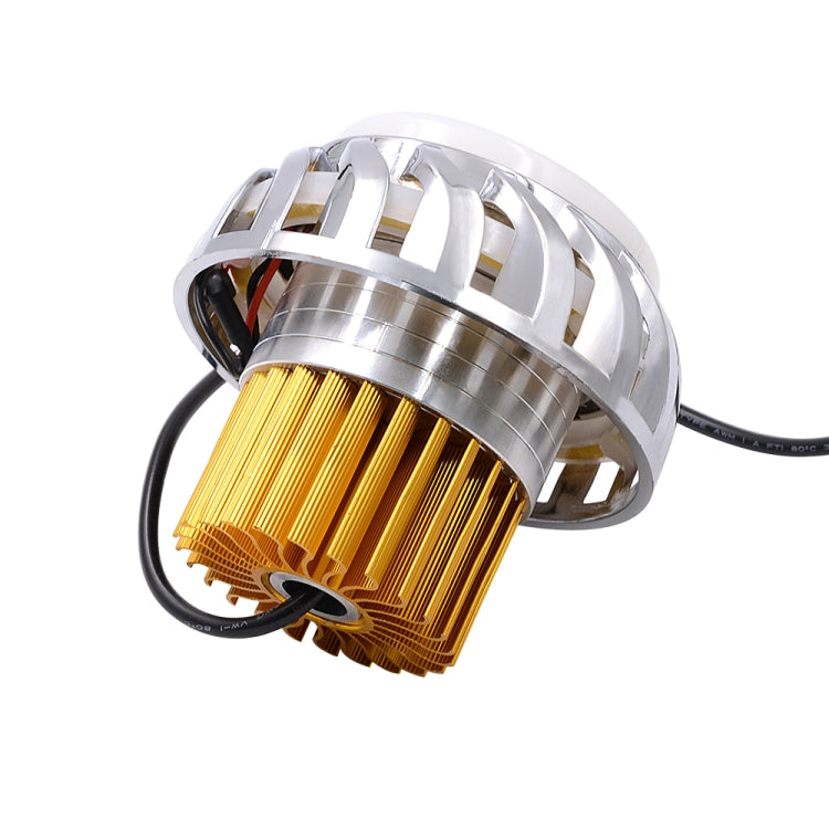 Motorcycle 30W DC 12V-85V LED Headlight Lens Built-in Whirlwind Double Aperture Angle Eyes + Devil Eye(Red Light) - Headlights by PMC Jewellery | Online Shopping South Africa | PMC Jewellery | Buy Now Pay Later Mobicred