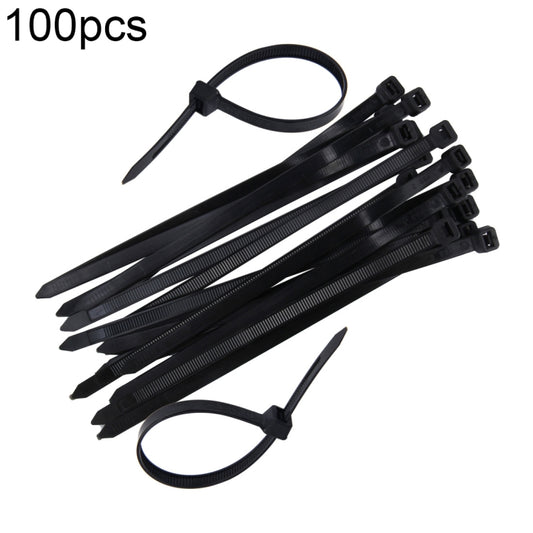 100pcs /Pack 8mm*200mm Nylon Cable Ties(Black) - Booster Cable & Clip by PMC Jewellery | Online Shopping South Africa | PMC Jewellery