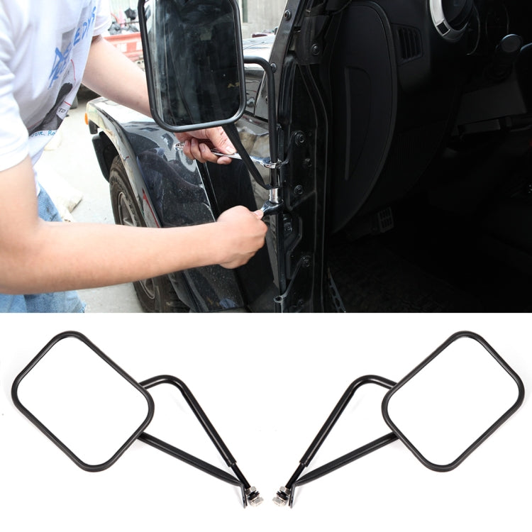 2 PCS Car Door Off Side View Mirror Rectangular Reversing Mirrors for Jeep Wrangler JK 2007-2017 - Convex Mirror & Accessories by PMC TechLife | Online Shopping South Africa | PMC TechLife | Buy Now Pay Later Mobicred