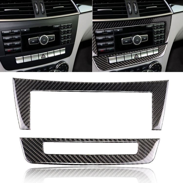 Car Carbon Fiber Central Control CD Panel Decorative Sticker for Mercedes-Benz W204 2011-2013 7-buttons - Car Interior Mouldings by PMC Jewellery | Online Shopping South Africa | PMC Jewellery | Buy Now Pay Later Mobicred