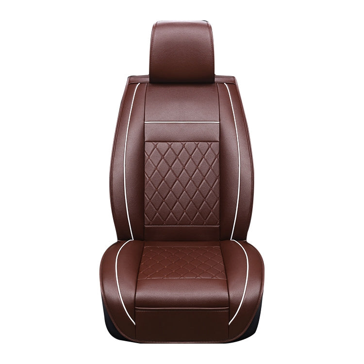 Car Leather Full Coverage Seat Cushion Cover, Standard Version, Only One Seat(Coffee) - Seat Accessories by PMC Jewellery | Online Shopping South Africa | PMC Jewellery | Buy Now Pay Later Mobicred