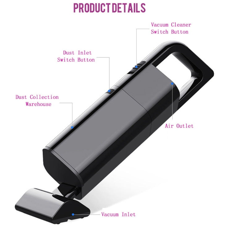 Car Portable Wireless 120W Handheld Powerful Vacuum Cleaner (Black) - Vacuum Cleaner by PMC TechLife | Online Shopping South Africa | PMC TechLife | Buy Now Pay Later Mobicred