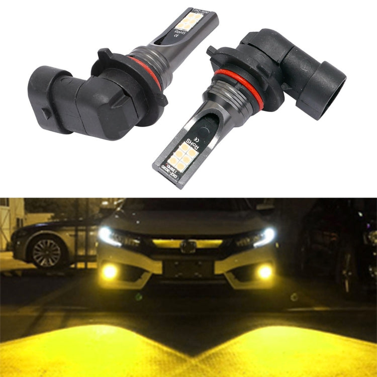 2 PCS 9005 DC12V-24V / 12W / 3000K / 800LM 12LEDs SMD-3030 Car LED Fog Light(Yellow Light) - Fog / Driving Lights by PMC Jewellery | Online Shopping South Africa | PMC Jewellery | Buy Now Pay Later Mobicred