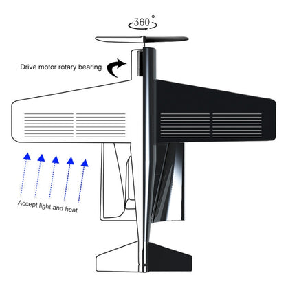 Car Interior Decoration Accessories Aircraft Model Ornaments Propeller Rotating Solar Energy Ornament (Silver) - Ornaments by PMC Jewellery | Online Shopping South Africa | PMC Jewellery | Buy Now Pay Later Mobicred