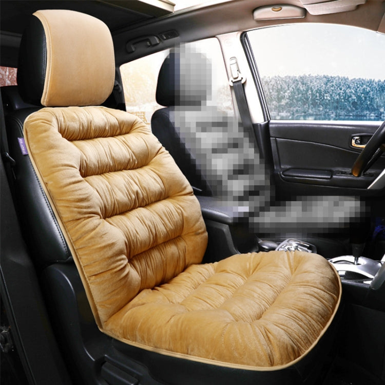Car Thick Plush Seat Cushion Warmer Cover Winter Seat Mat (Beige) - Seat Accessories by PMC TechLife | Online Shopping South Africa | PMC TechLife | Buy Now Pay Later Mobicred