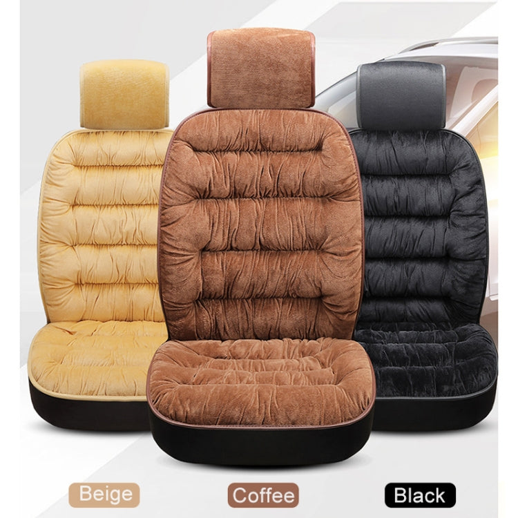 Car Thick Plush Seat Cushion Warmer Cover Winter Seat Mat (Beige) - Seat Accessories by PMC TechLife | Online Shopping South Africa | PMC TechLife | Buy Now Pay Later Mobicred