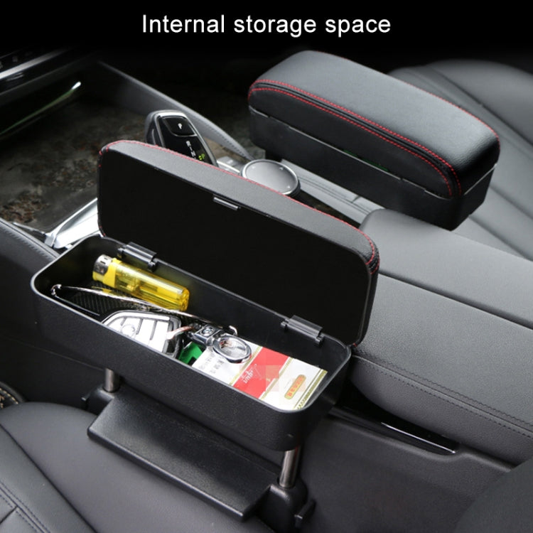 Universal Car PU Leather Wrapped Armrest Box Cushion Car Armrest Box Mat with Storage Box (Black Red) - Stowing Tidying by PMC TechLife | Online Shopping South Africa | PMC TechLife | Buy Now Pay Later Mobicred