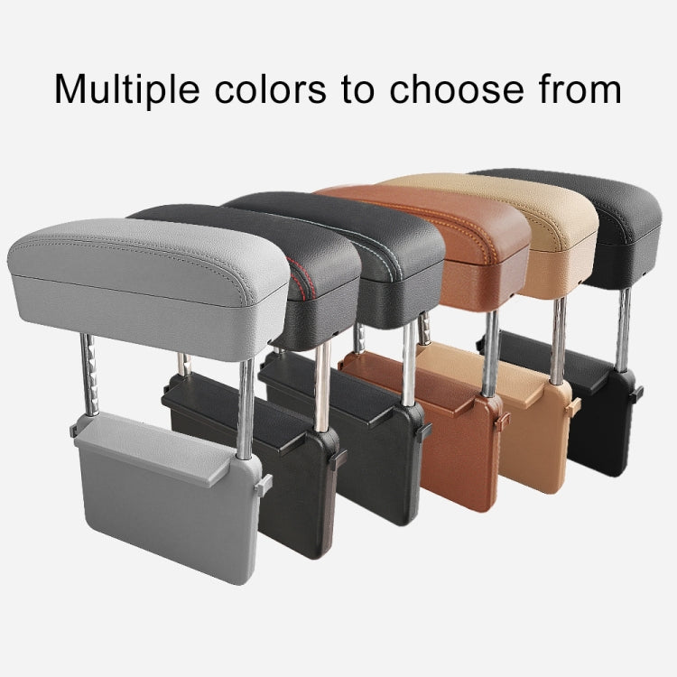 2 PCS Universal Car PU Leather Wrapped Armrest Box Cushion Car Armrest Box Mat with Storage Box (Black) - free shipping - PMC TechLife - Order now!