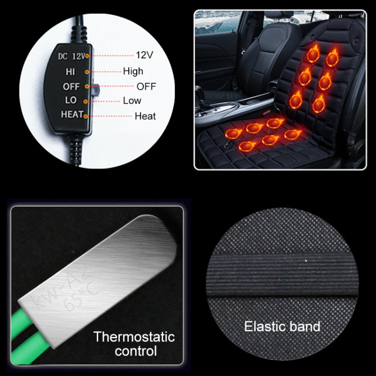 Car 12V Front Seat Heater Cushion Warmer Cover Winter Heated Warm, Single Seat (Black) - Seat Accessories by PMC Jewellery | Online Shopping South Africa | PMC Jewellery | Buy Now Pay Later Mobicred