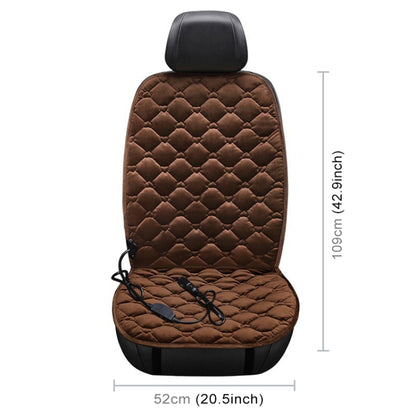 Car 12V Front Seat Heater Cushion Warmer Cover Winter Heated Warm, Single Seat (Coffee) - Seat Accessories by PMC Jewellery | Online Shopping South Africa | PMC Jewellery | Buy Now Pay Later Mobicred