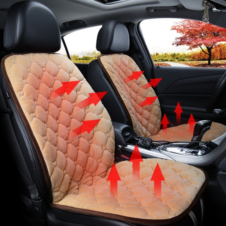 Car 12V Front Seat Heater Cushion Warmer Cover Winter Heated Warm, Double Seat (Beige) - Seat Accessories by PMC Jewellery | Online Shopping South Africa | PMC Jewellery | Buy Now Pay Later Mobicred