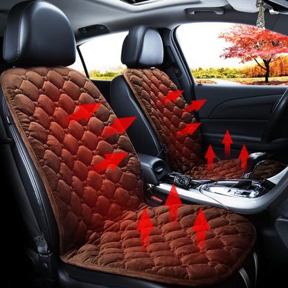 Car 24V Front Seat Heater Cushion Warmer Cover Winter Heated Warm, Double Seat (Coffee) - Seat Accessories by PMC Jewellery | Online Shopping South Africa | PMC Jewellery | Buy Now Pay Later Mobicred