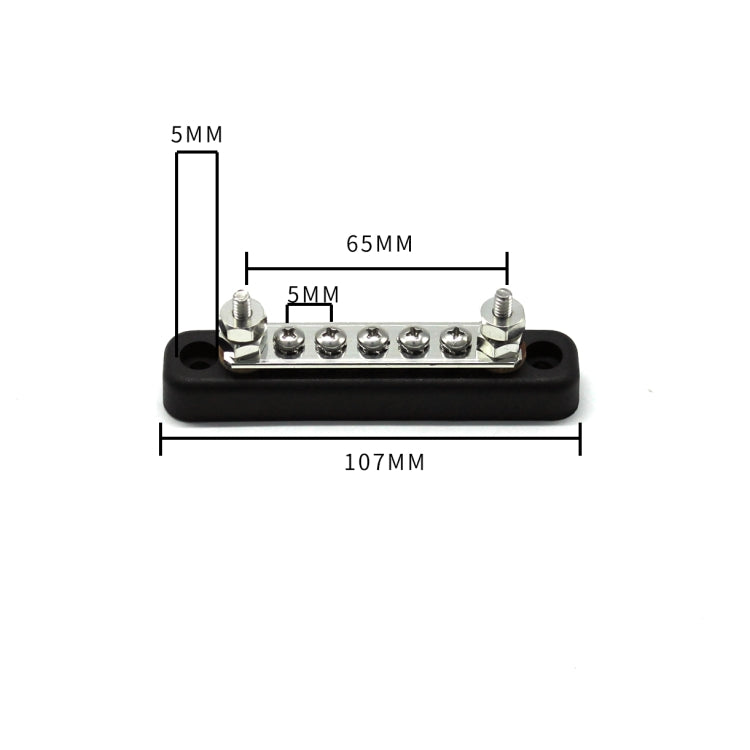 5 Way Power Distribution Bus Bar 5-bit Single Distribution Box for Car / RV / Boat - Booster Cable & Clip by PMC TechLife | Online Shopping South Africa | PMC TechLife | Buy Now Pay Later Mobicred