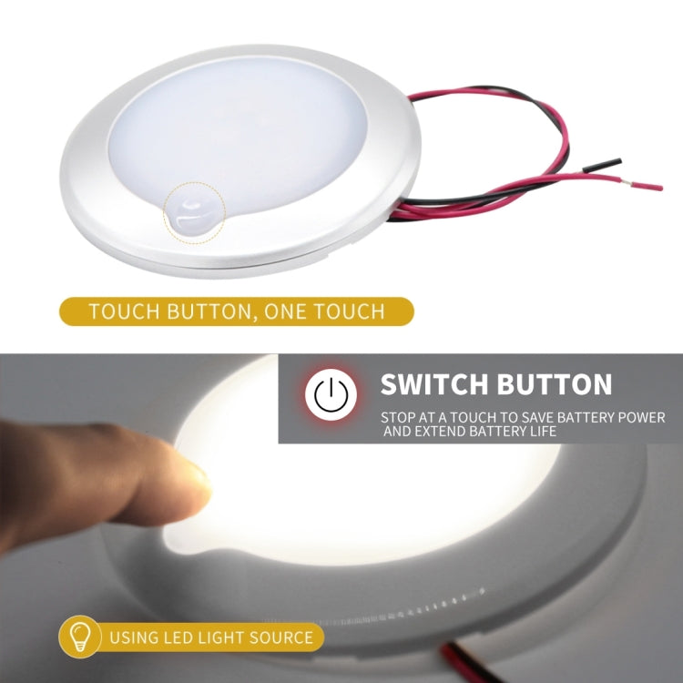 DC 9-30V 4.5W 3000-3300K IP67 Marine RV Dimmable 150mm LED Dome Light Ceiling Lamp, with Touch Control (White Light) - Marine Accessories & Parts by PMC TechLife | Online Shopping South Africa | PMC TechLife | Buy Now Pay Later Mobicred