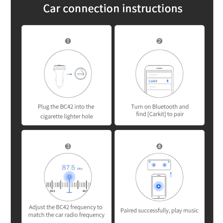 BC42 Bluetooth 5.0 Multi-function Car Colorful Atmosphere Lamp MP3 Player, Support TF Card & U Disk & FM - Bluetooth Car Kits by PMC TechLife | Online Shopping South Africa | PMC TechLife | Buy Now Pay Later Mobicred
