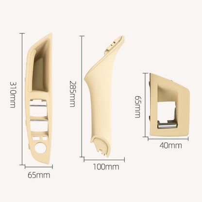 Car High Configuration Version Inside Doors Handle Pull Trim Cover 5141 7225 873 for BMW F10 F18, Left Driving (Beige) - Door Handles by PMC Jewellery | Online Shopping South Africa | PMC Jewellery | Buy Now Pay Later Mobicred