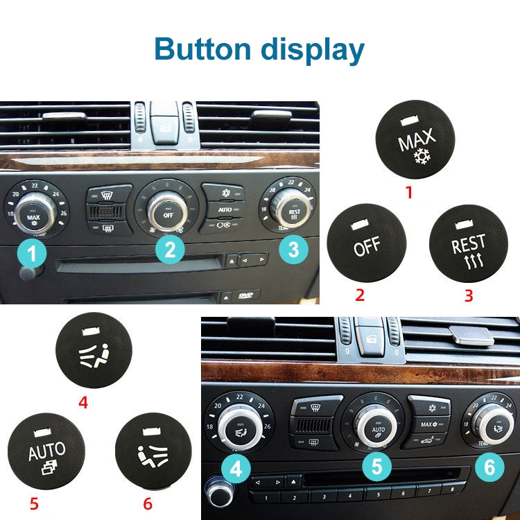Car Air Conditioner Panel Switch Button MAX Snow Key 6131 9250 196-1 for BMW E60 2003-2010, Left Driving - Car Switches by PMC TechLife | Online Shopping South Africa | PMC TechLife | Buy Now Pay Later Mobicred