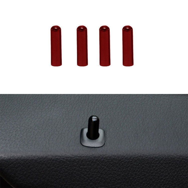 4 in 1 Car Door Latch Pin Door Screw Knob Cap Cover Trim for BMW F10, Left Driving (Red) - Others by PMC Jewellery | Online Shopping South Africa | PMC Jewellery