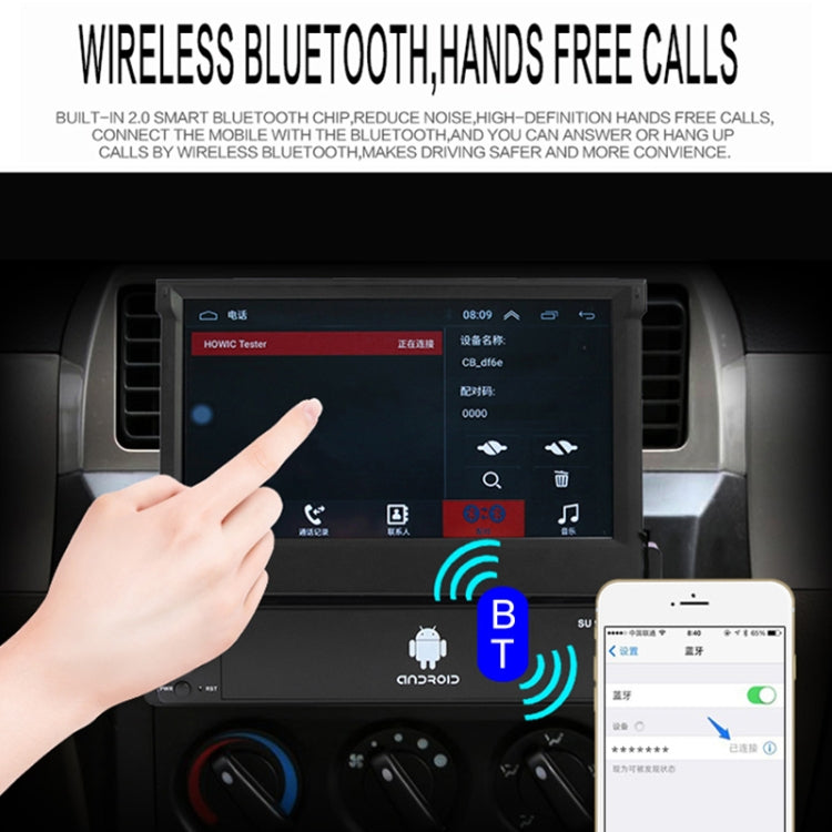 SU 9701 2GB+16GB 7 inch HD Manual Telescoping Car Android Radio Receiver MP5 Player, Support FM & Bluetooth & TF Card & GPS & Phone Link & WiFi - Car MP3 & MP4 & MP5 by PMC Jewellery | Online Shopping South Africa | PMC Jewellery | Buy Now Pay Later Mobicred