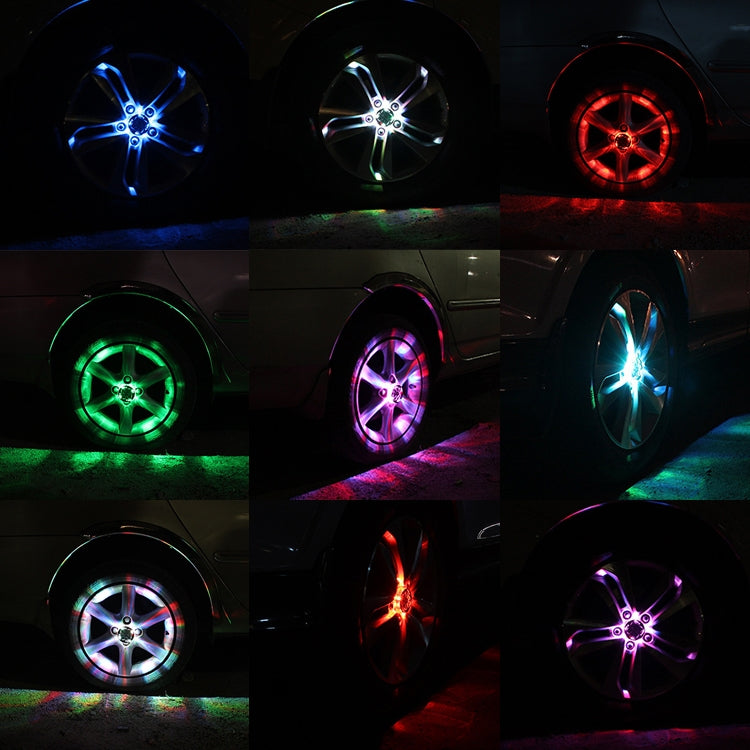 4 PCS Solar LED Car Tire Decoration Flashing Lights Colorful Wheels Hub Atmosphere Lights Wireless Remote Control - Decorative Lights by PMC Jewellery | Online Shopping South Africa | PMC Jewellery | Buy Now Pay Later Mobicred