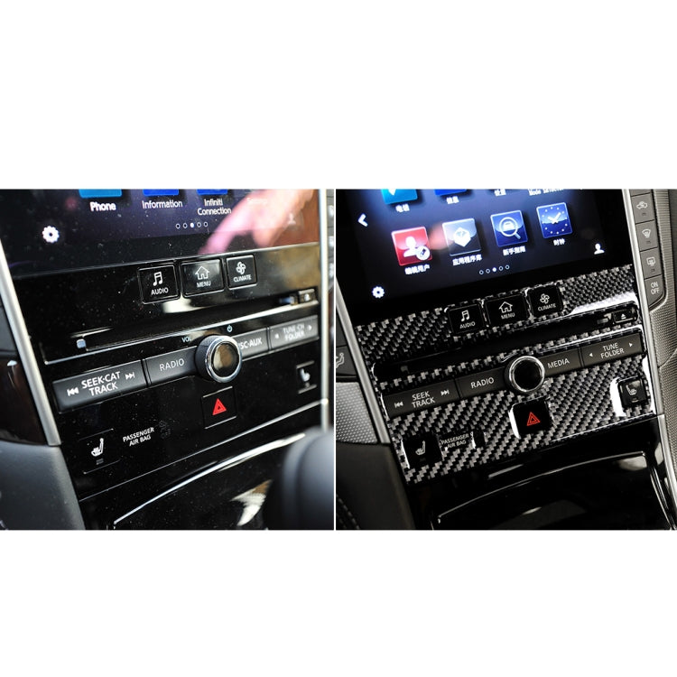 Car Carbon Fiber CD  Console Panel Decorative Sticker for Infiniti Q50 / Q60 2014-2020 - Car Interior Mouldings by PMC Jewellery | Online Shopping South Africa | PMC Jewellery | Buy Now Pay Later Mobicred