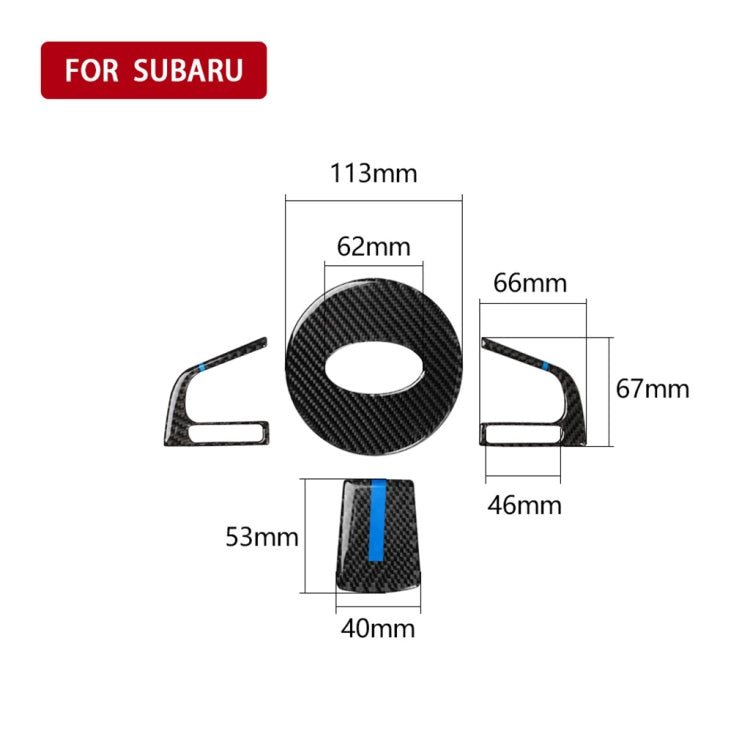 4 in 1 Car Carbon Fiber Blue Steering Wheel Button Decorative Sticker for Subaru Forester 2016-2018, Left and Right Drive Universal - Car Interior Mouldings by PMC Jewellery | Online Shopping South Africa | PMC Jewellery | Buy Now Pay Later Mobicred