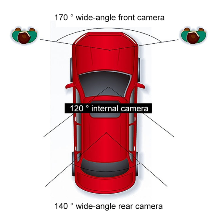 3 in 1 4 inch 170 Degree Wide Angle Night Vision HD 1080P Video Car DVR, Support Motion Detection / G-Sensor - Car DVRs by PMC Jewellery | Online Shopping South Africa | PMC Jewellery | Buy Now Pay Later Mobicred