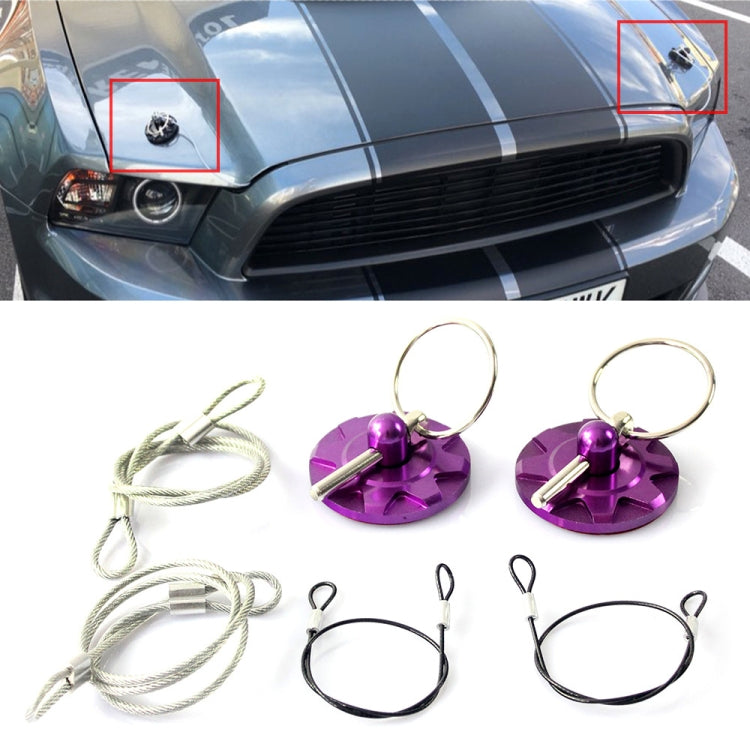 XH-6049 Car Universal Modified Racing Punch-free Aluminum Engine Hood Lock Cover(Purple) - Locks & Hasps by PMC Jewellery | Online Shopping South Africa | PMC Jewellery | Buy Now Pay Later Mobicred