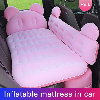 Universal Car Cartoon Travel Inflatable Mattress Air Bed Camping Back Seat Couch with Head Protector + Wide Side Baffle (Pink) - Seat Accessories by PMC Jewellery | Online Shopping South Africa | PMC Jewellery | Buy Now Pay Later Mobicred