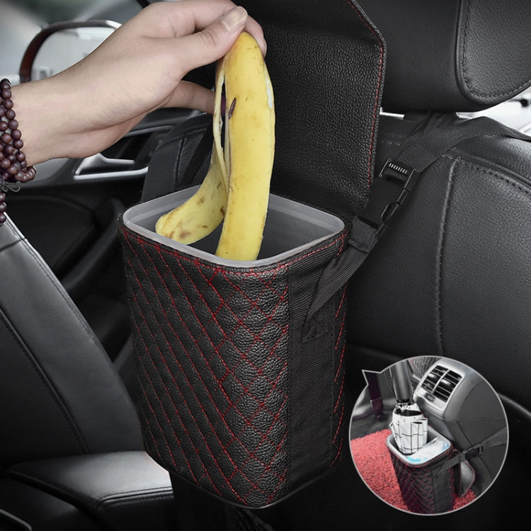 Car Back Seat Hook Garbage Can Car Storage Box (Beige) - Seat Accessories by PMC Jewellery | Online Shopping South Africa | PMC Jewellery | Buy Now Pay Later Mobicred