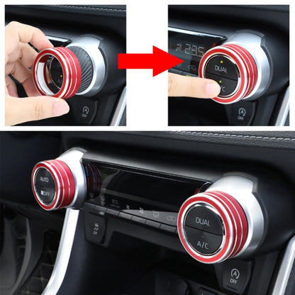 2 PCS Car Aluminum Alloy Air Conditioner Knob Case for Toyota RAV4 / Wildlander (Red) - Decoration Rings by PMC Jewellery | Online Shopping South Africa | PMC Jewellery | Buy Now Pay Later Mobicred