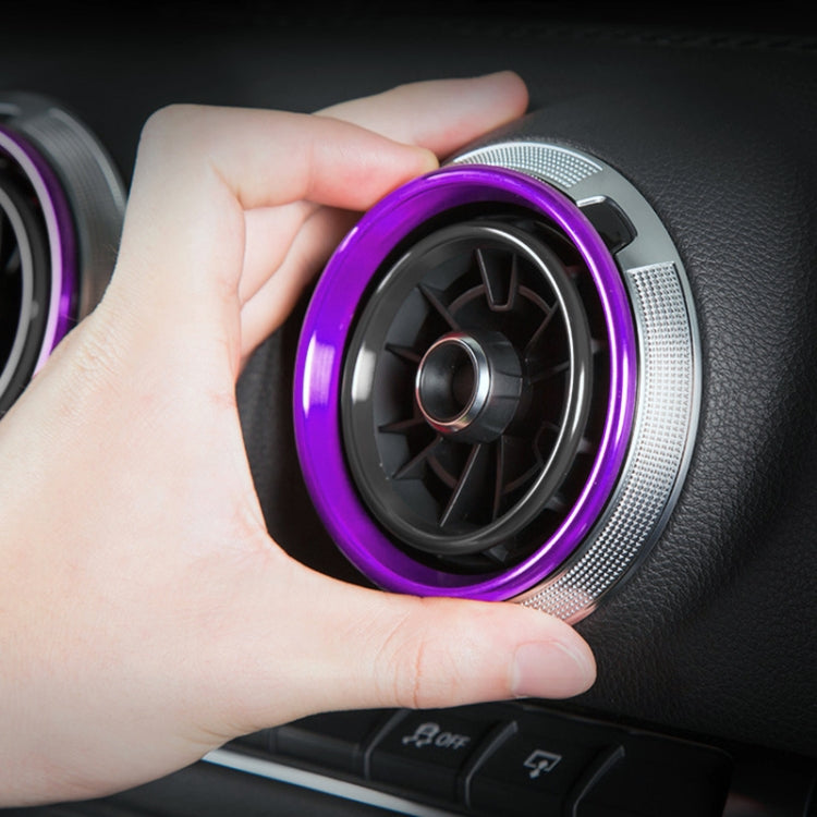 4 PCS Car Metal Air Outlet Decorative Outside Ring for Audi A3 / S3 / Q2L (Purple) - Decoration Rings by PMC Jewellery | Online Shopping South Africa | PMC Jewellery | Buy Now Pay Later Mobicred