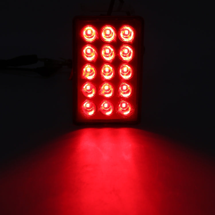 DC12V 1W Car Square Highlight Brake Lights Reversing Light with 15LEDs SMD-3528 (Transparent) - Brake Lights by PMC Jewellery | Online Shopping South Africa | PMC Jewellery | Buy Now Pay Later Mobicred